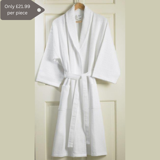 White Waffle Bath Robe (XL) - Pack of 2