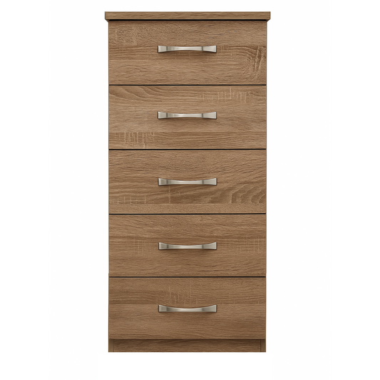 Oasis 5 Drawer Narrow Chest (H)1240 x (W)520 x (D)420