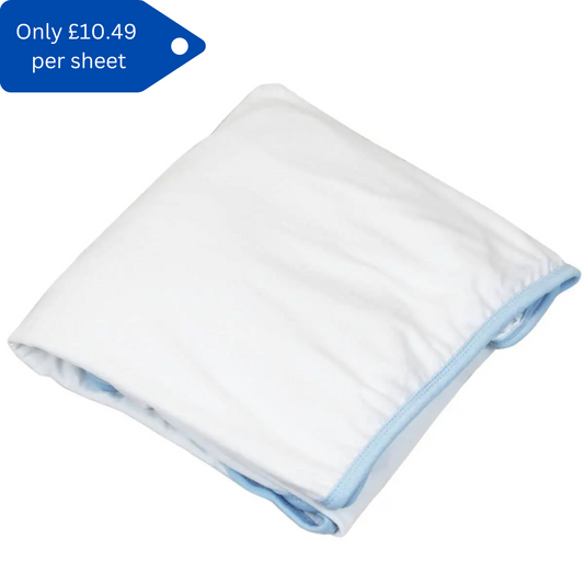 Stretch Jersey Fitted Sheet Single Bed - White - Pack of 4