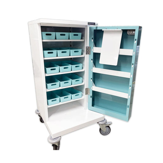 15 Tray Compact Unit Dosage Trolley Single Door / Key Lock (H) 1160 x (W) 630 x (D) 580mm