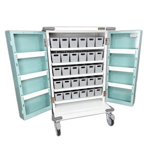 30 Tray Compact Unit Dosage Trolley Double Door /Key Lock (H) 1100 x (W) 730 x (D) 570mm