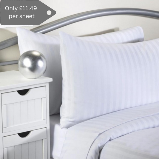 Softguard Flame Retardant - Striped Flat Bed Sheet - Single Bed - Pack of 4