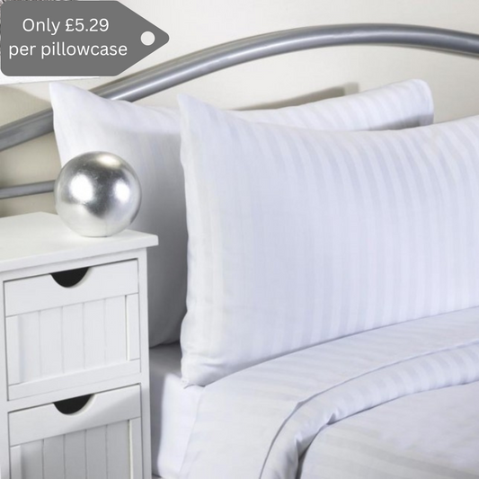 Softguard Flame Retardant Striped Pillowcase - Pack of 8