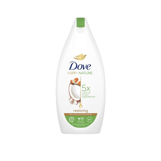 Dove Care by Nature 225ml Shower Gel with Coconut Oil & Almond Extract Pack of 6