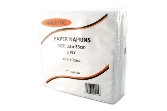 Serviette White (33cmX33cm) 2 Ply - Case of 2000