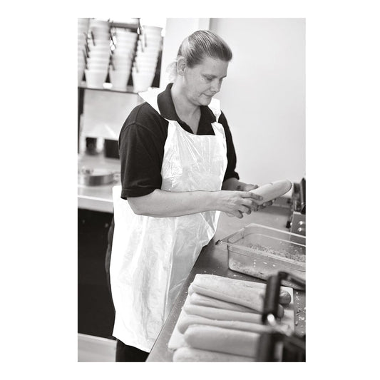 Aprons White Disposable Rolls 10 Micron 5 x 200