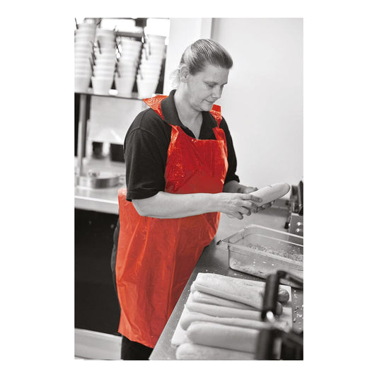 Aprons Red Disposable Rolls 10 Micron 5 x 200