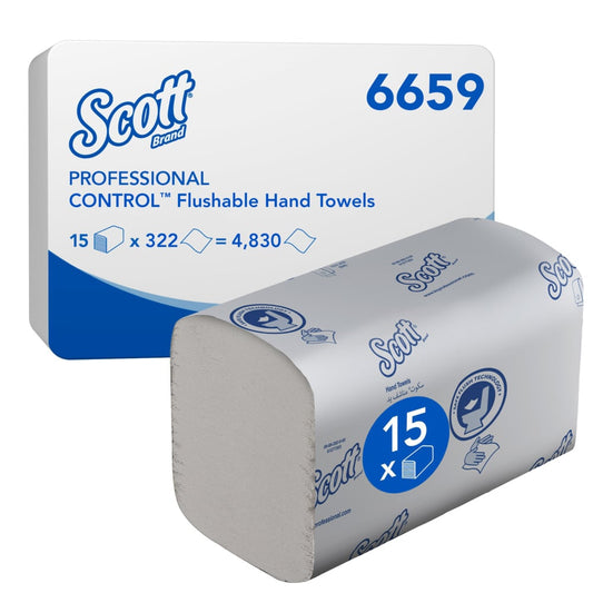 Scott Flushable Folded Hand Towels - 15 Packs x 322 Towels