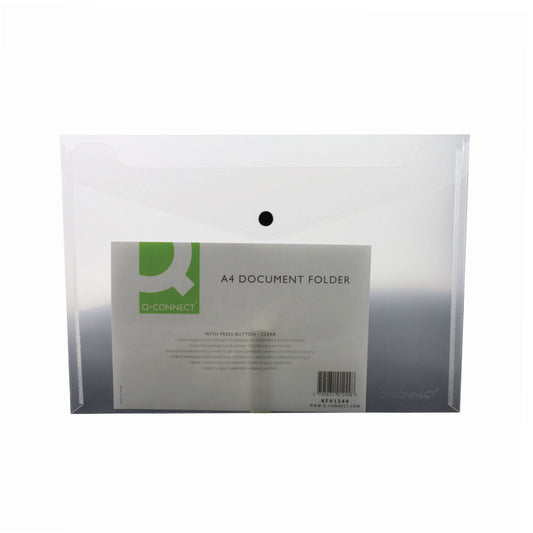 A4 Q-Connect Document Folder Clear - Pack o 12