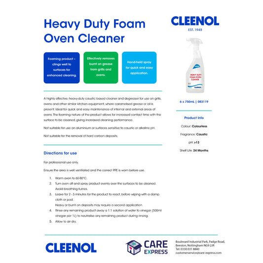 Heavy Duty Foam Oven Cleaner 750ml Pack of 6