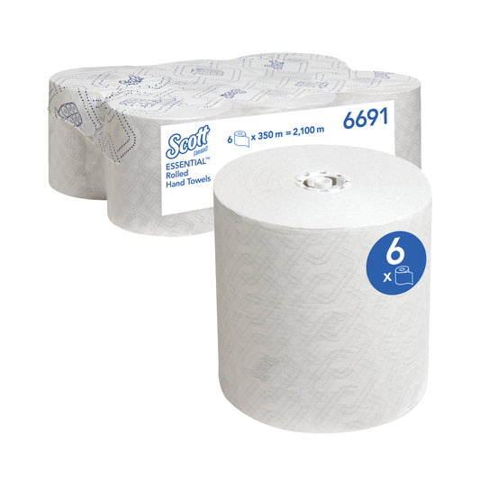 Scott Essential Rolled Paper Towels - 6 x 350m