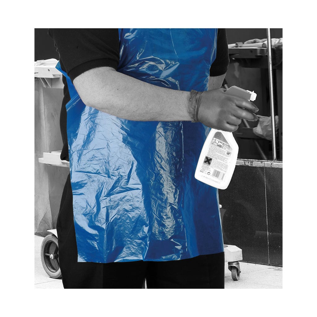 Apron Blue Disposable Flat Pack 10 Micron 10 x 100