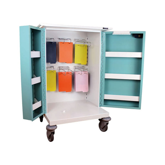 6 Hoop MDS Drug Trolley Double Door /Key Lock (H)1155 x (W)780 (670) x (D)580mm