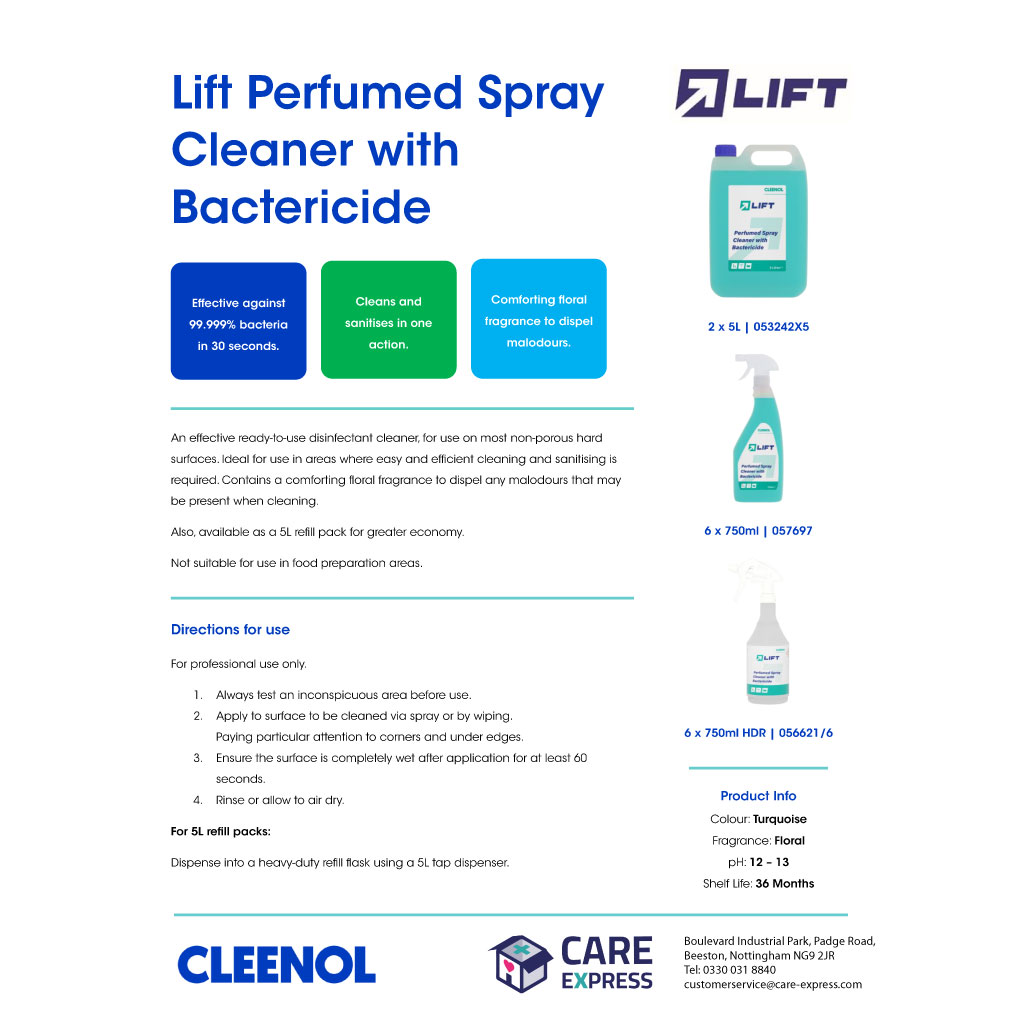 Lift Perfumed Spray Cleaner & Bactericide 2x5L_HC164_1