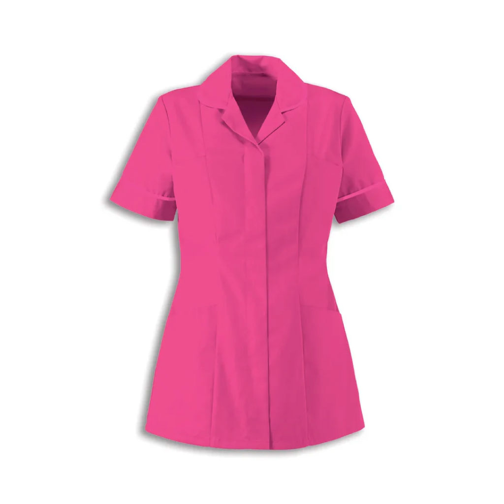 Round Collar Women Zip Tunic_WW002_Bright-Pink