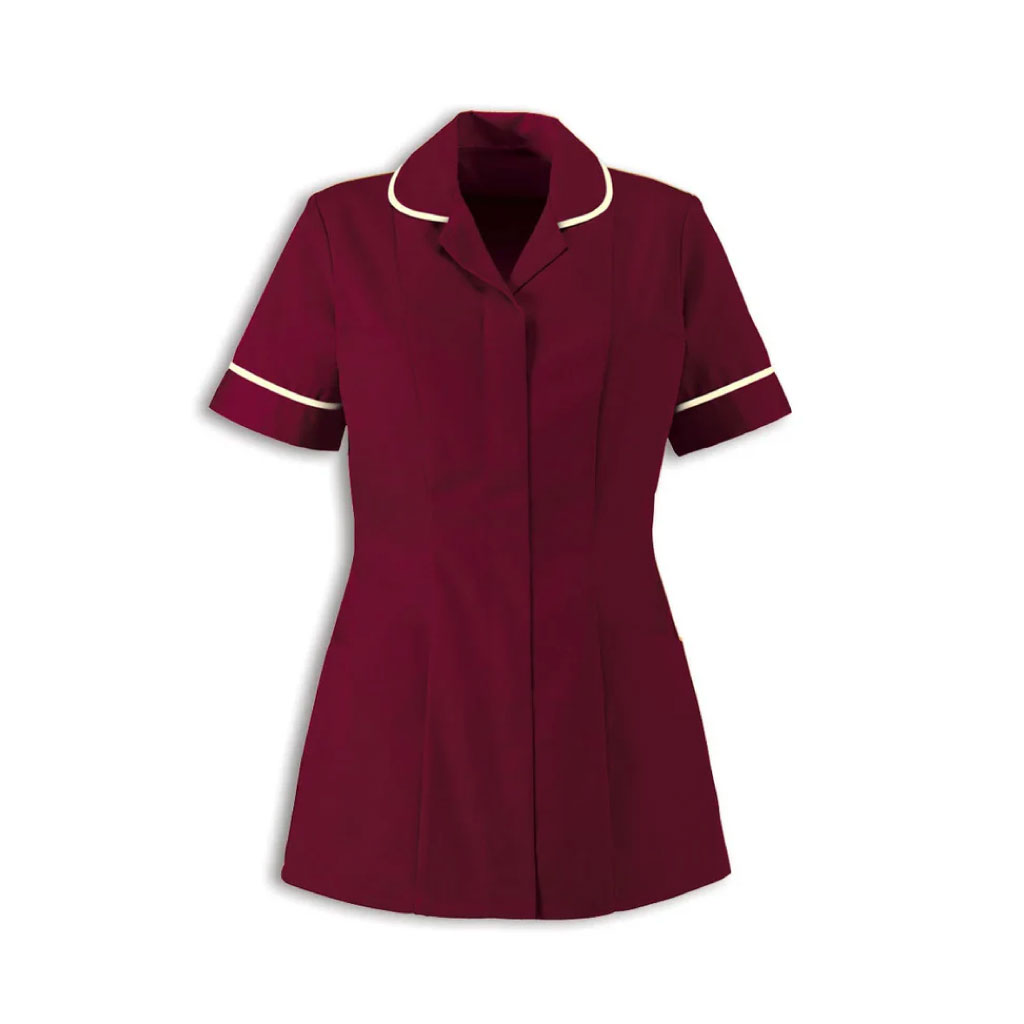 Round Collar Women Zip Tunic_WW002_Burgundy