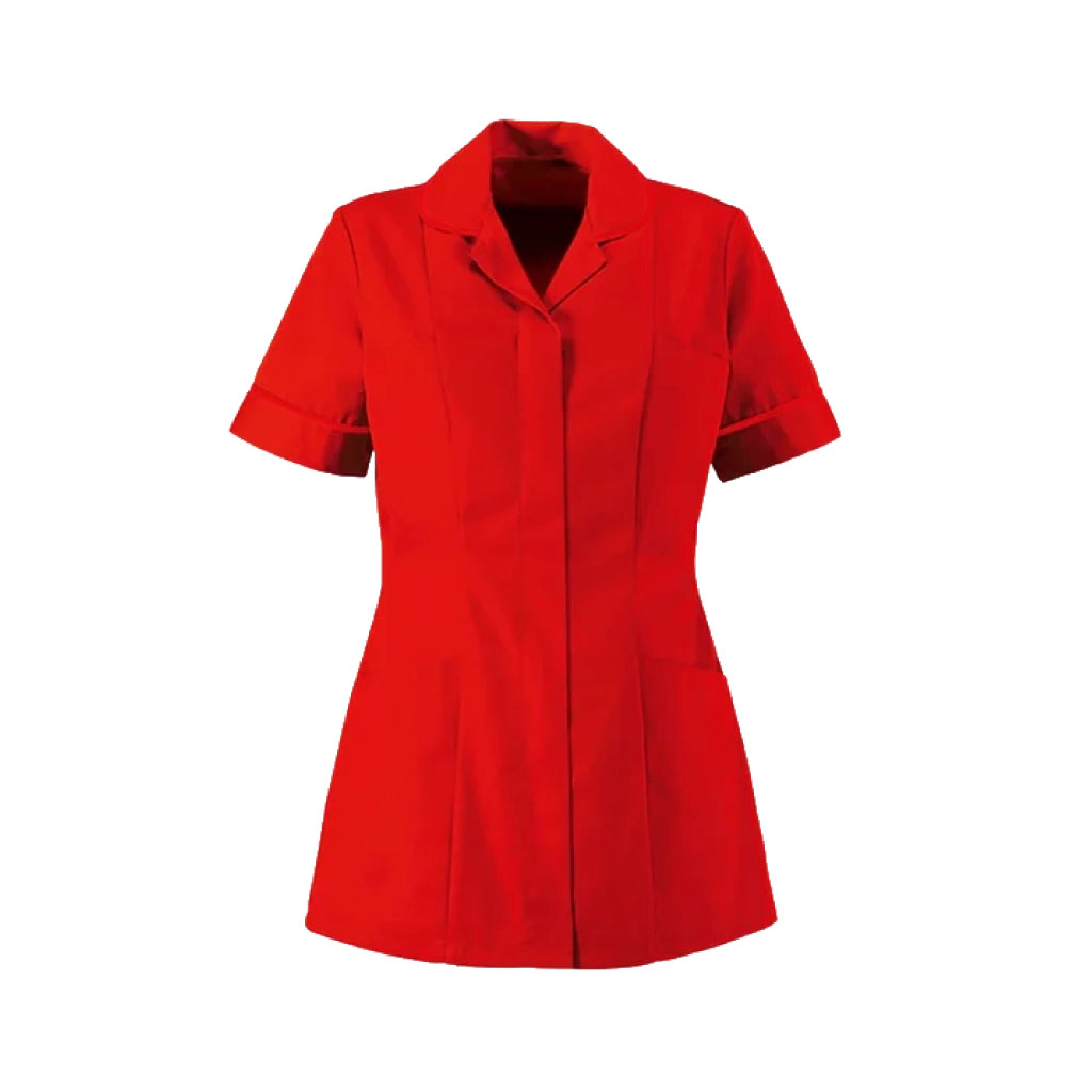 Round Collar Women Zip Tunic_WW002_Red