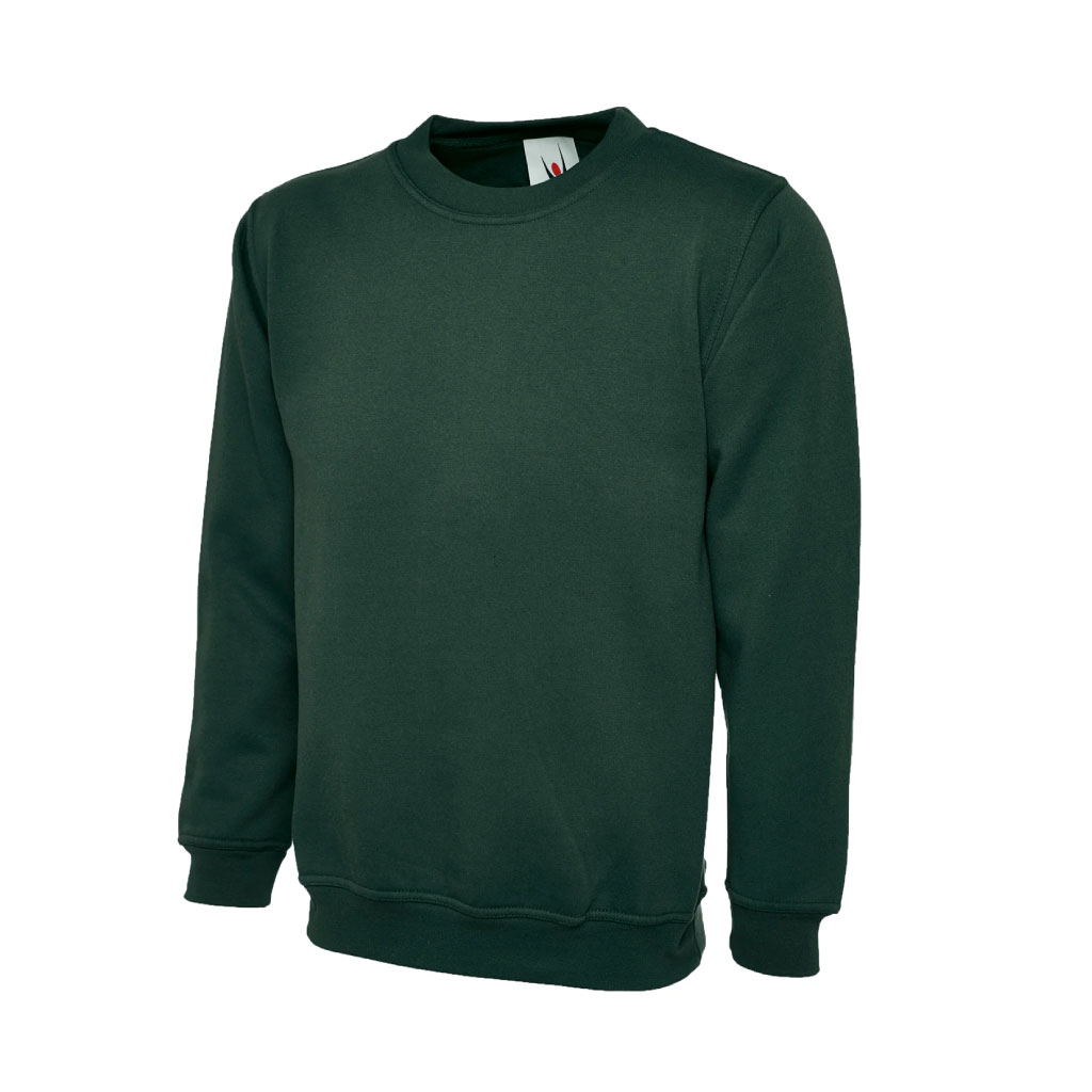 Classic Roundneck Sweatshirt_WW004_Bottle Green