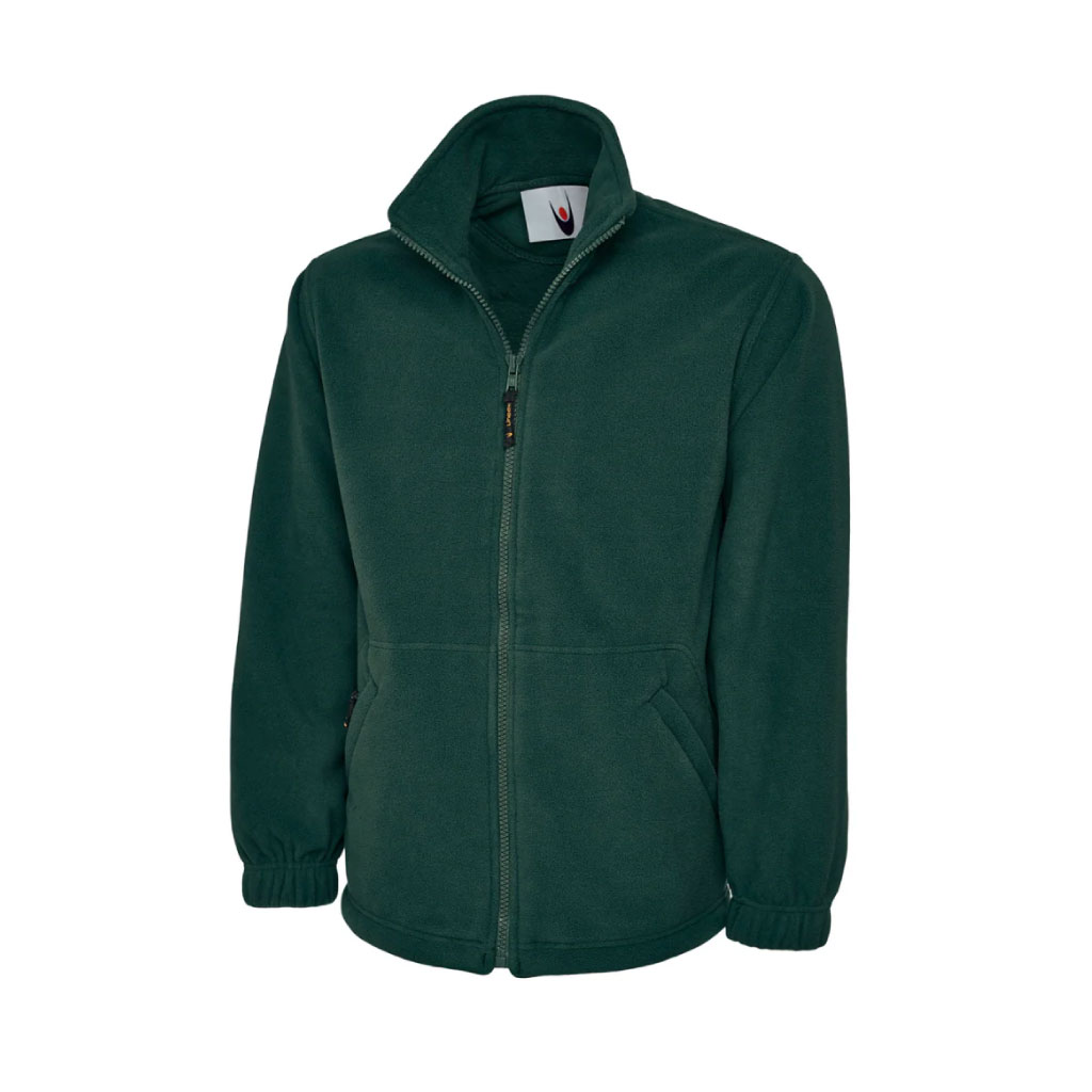 Unisex Zip-Up Fleece Jacket_WW005_Bottle Green