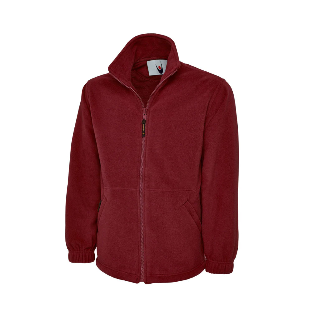 Unisex Zip-Up Fleece Jacket_WW005_Maroon