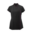 Asymmetrical Women Zip Tunic_WW009_Black-Hot Pink