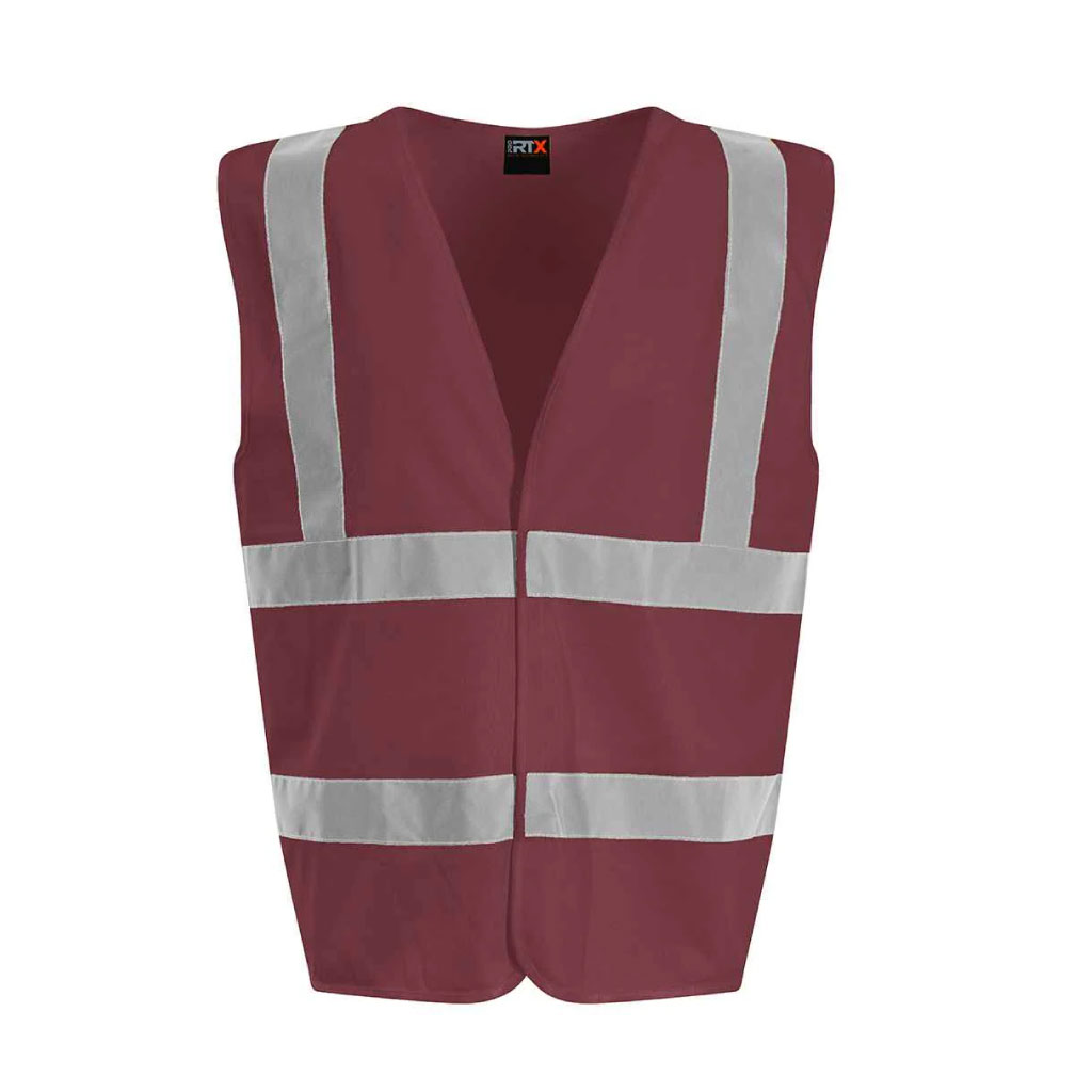 Essential Hi-Vis Safety Vest_WW017_Maroon