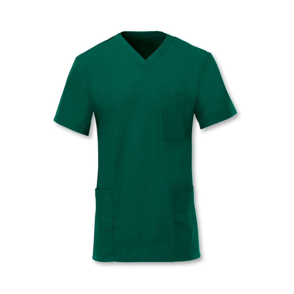 Unisex Lightweight Scrub Tunic Top_WW020_Bottle Green