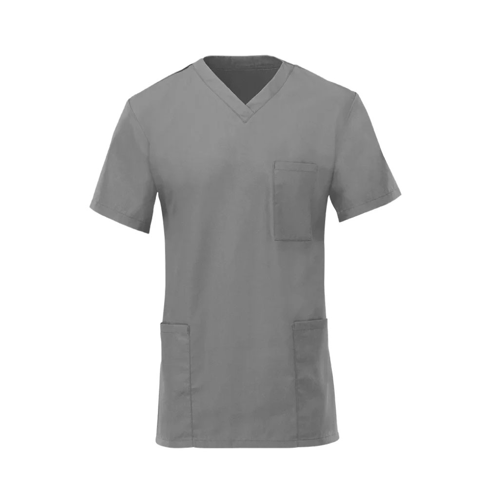 Unisex Lightweight Scrub Tunic Top_WW020_Hospital Grey