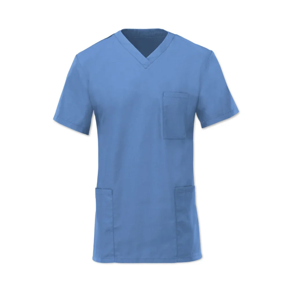Unisex Lightweight Scrub Tunic Top_WW020_Metro Blue