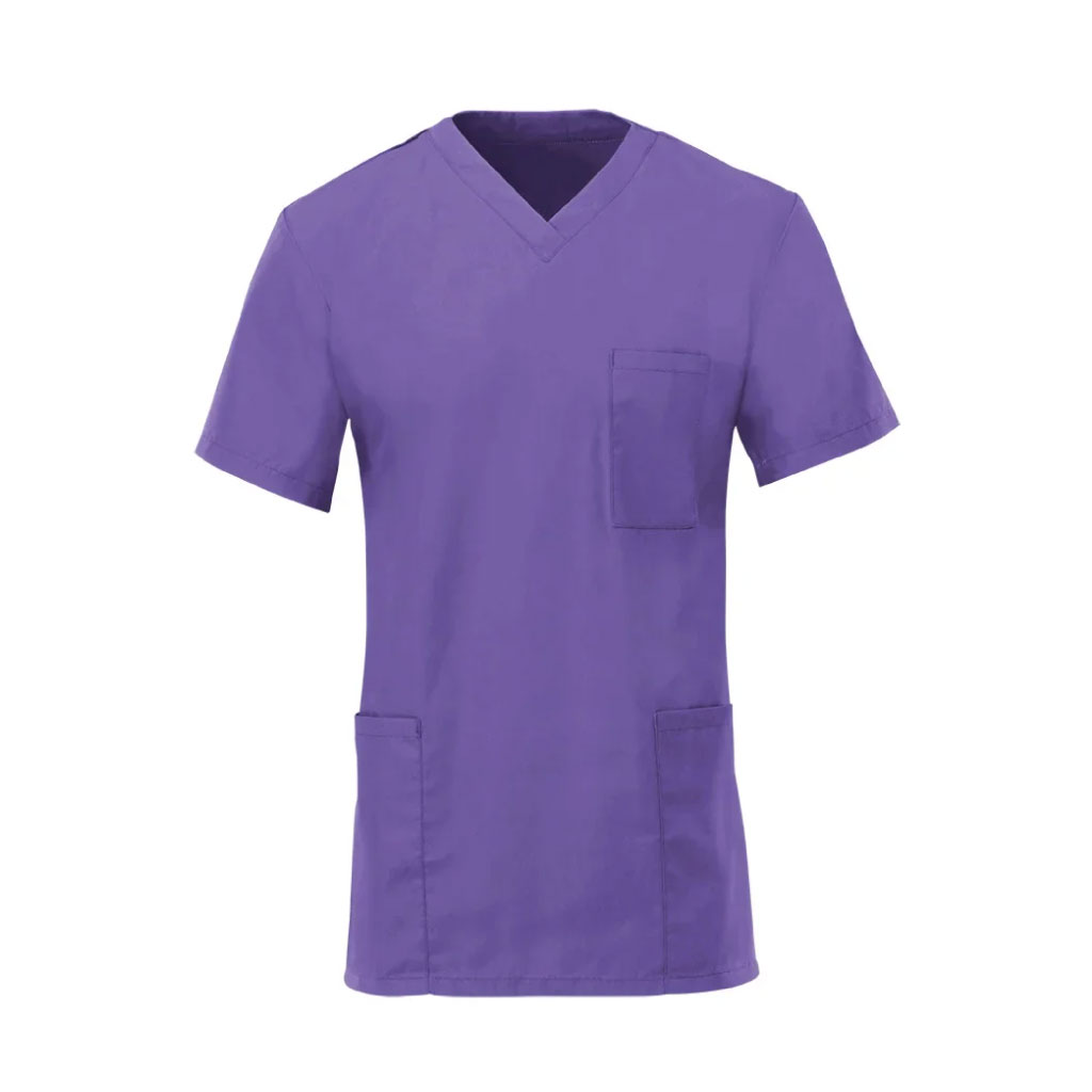 Unisex Lightweight Scrub Tunic Top_WW020_Purple
