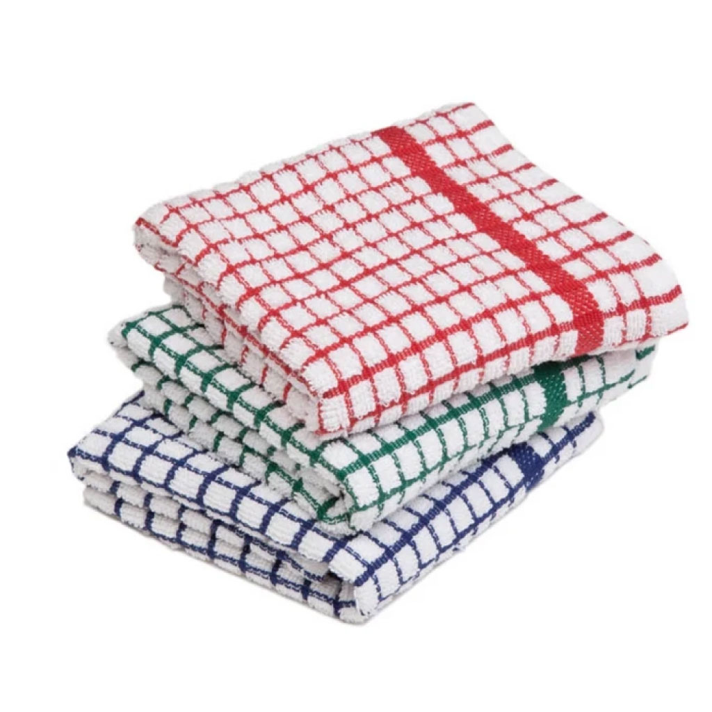 Small Check Tea Towels_2 X Pack of 12_TB261_1_Blue