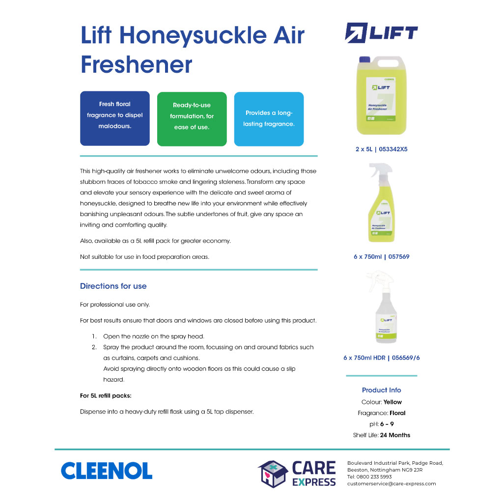 Cleenol Air Freshener Honeysuckle Fragrance - 5 Litre (Pack of 2)