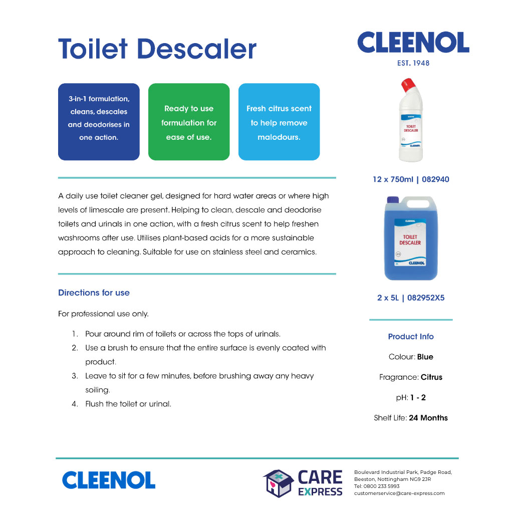 Cleenol Toilet Descaler - 750ml (Pack of 12)