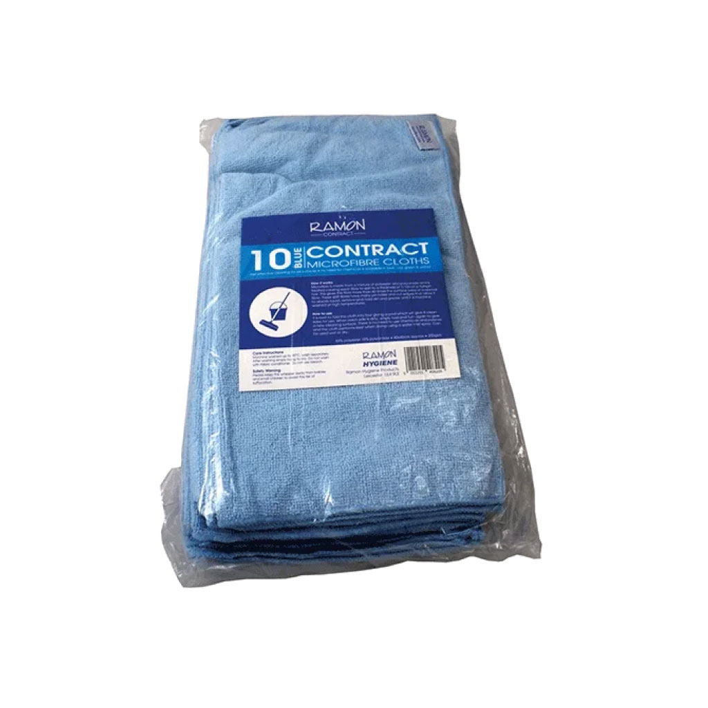 Microfibre Cloth Blue Pack of 10 for Cloths and Brushes cleaning supplies Care Express
