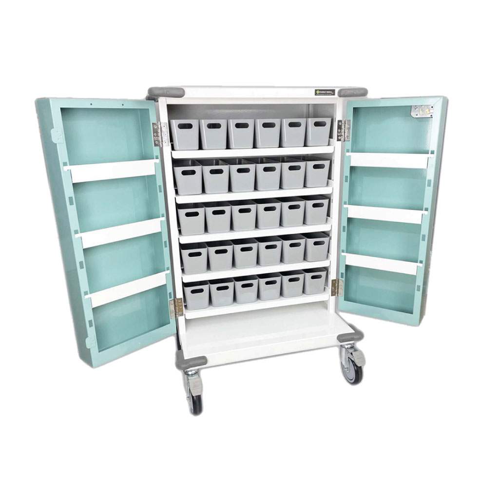 30 Tray Compact Unit Dosage Trolley Double Door /Key Lock - (H) 1100 x (W) 730 x (D) 570mm