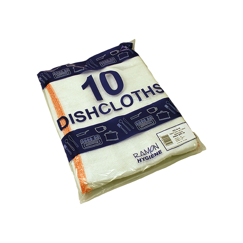 Dish Cloths White Overlocked 20x10 Packs for Cloths and Brushes cleaning supplies Care Express