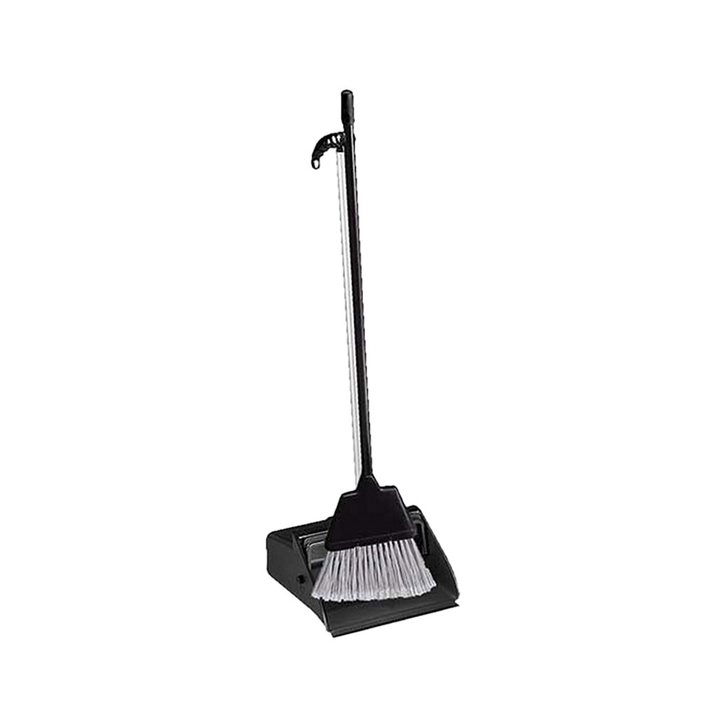 Dustpan & Brush Lobby Set Black for Cloths and Brushes cleaning supplies Care Express