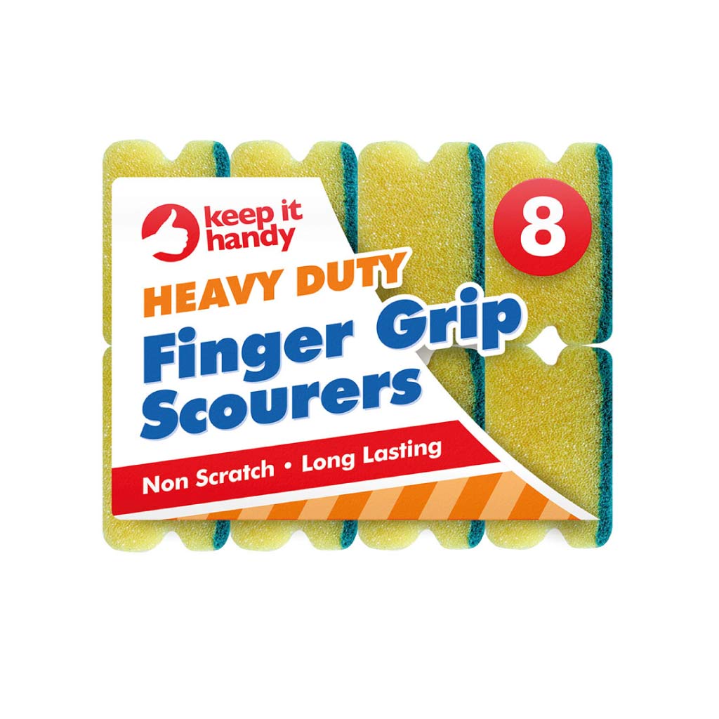 Heavy Duty Sponge Scourer 8pk for Cloths and Brushes cleaning supplies Care Express