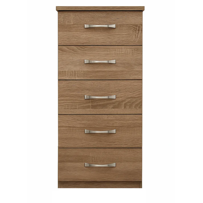 Oasis 5 Drawer Narrow Chest - (H)1240 x (W)520 x (D)420