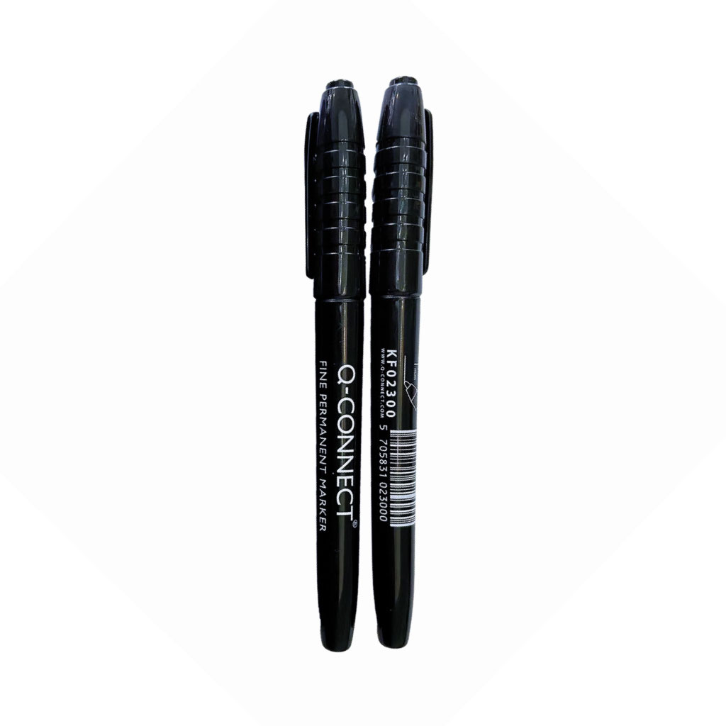Q Connect Fine Perm Markers Black - Stationery product from Care Express