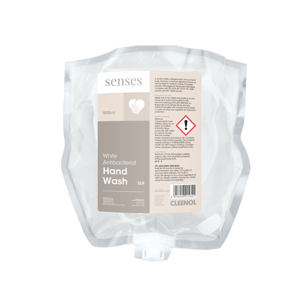 Senses White Antibacterial Hand Wash 800ml Care Express