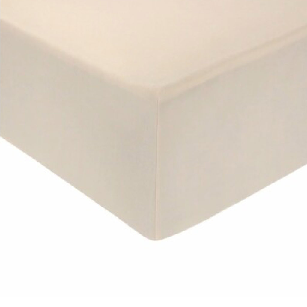 Single fitted cream flame retardant sheet for care homes Care Express