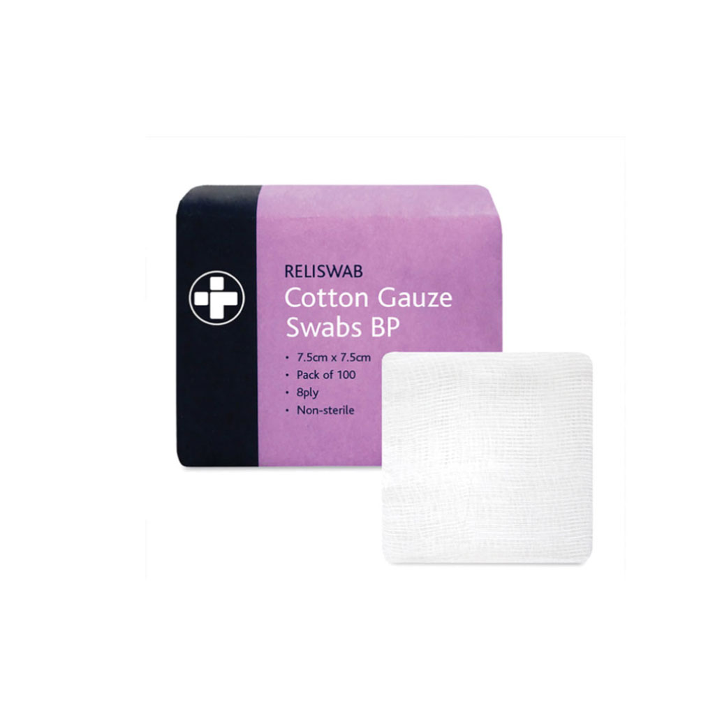 Cotton Gauze Swabs Non Sterile, 7.5cm x 7.5cm From Care Express
