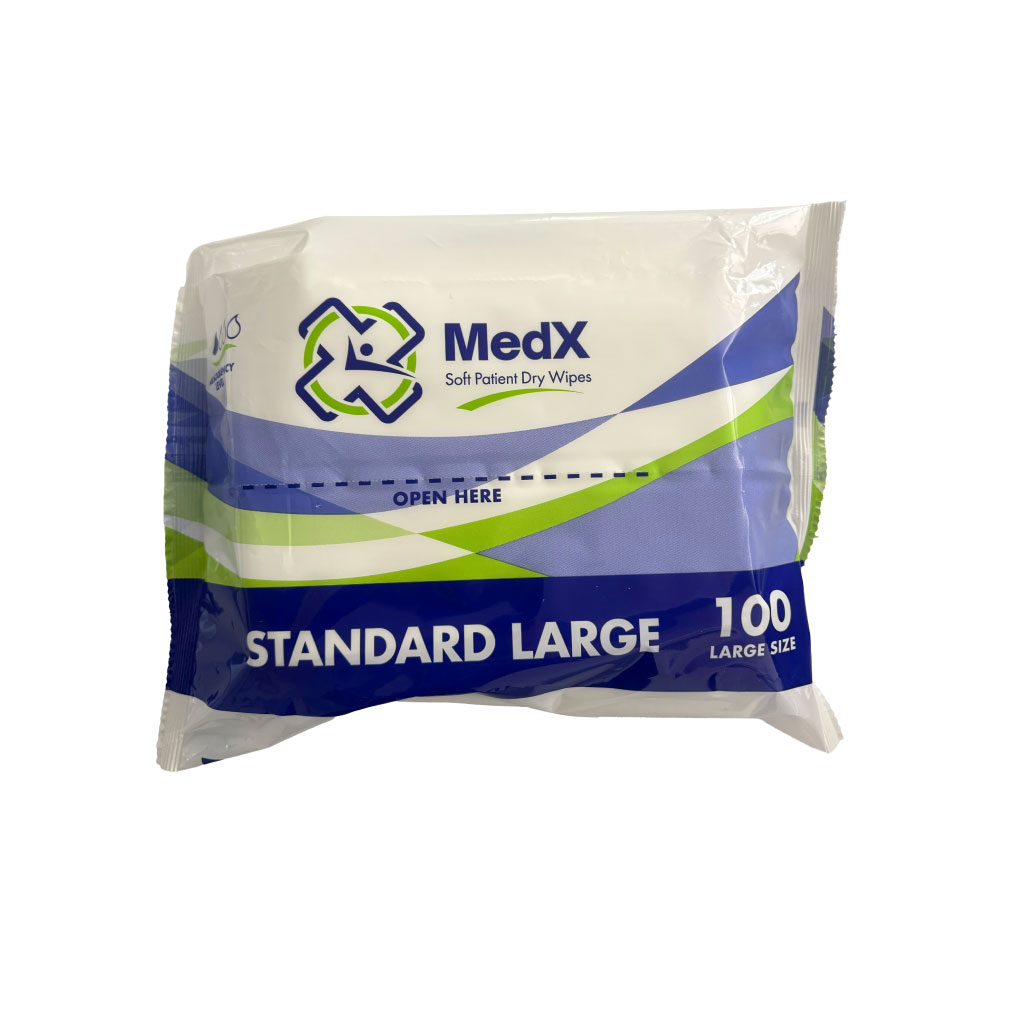 MedX Soft Patient Dry Wipes 21GSM, 28x28cm  - Cleansing Wipes product from Care Express