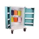6 Hoop MDS Drug Trolley Double Door /Key Lock - (H)1100 x (W)730 x (D)570mm