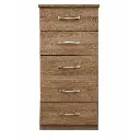 Oasis 5 Drawer Narrow Chest - (H)1240 x (W)520 x (D)420