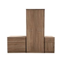 Oasis Bedroom Furniture Set 1 - 2 Door Wardrobe, 3 Drawer Chest, 1 Door 1 Drawer Bedside