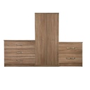 Oasis Bedroom Furniture Set 4 - 2 Door Wardrobe, 3 Drawer Chest, 2 Drawer Bedside